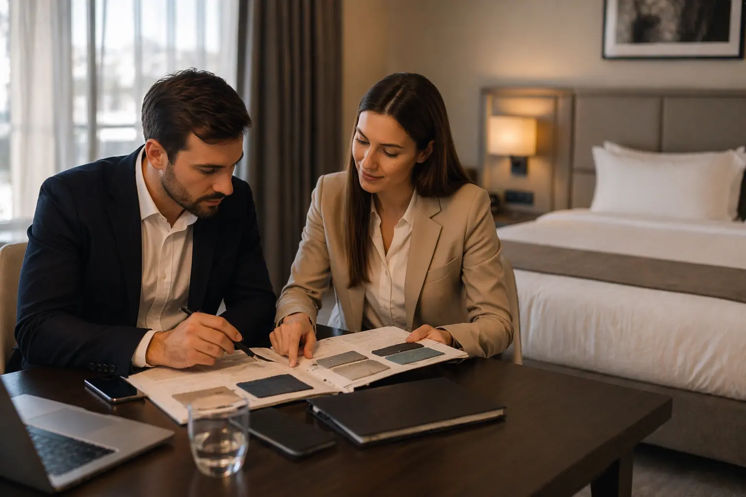 Kayseri'de otel yatak üretimini ve otel odası konforunu temsil eden görsel