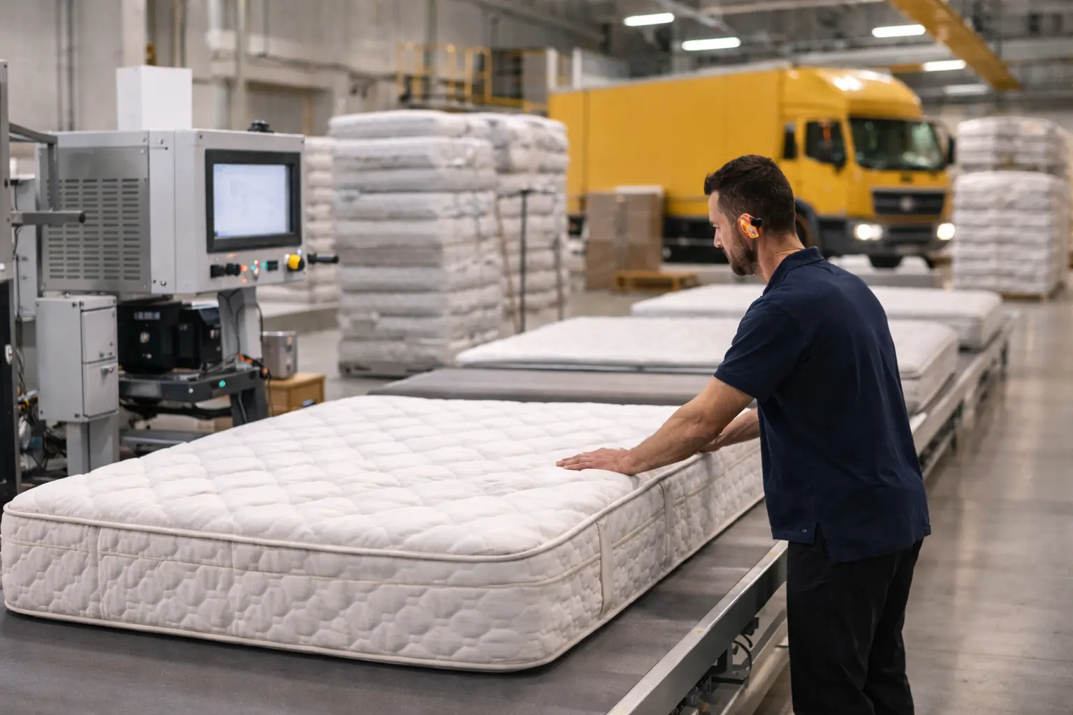 Mağaza ve fabrika çıkışlı yatak satış modellerini temsil eden görsel